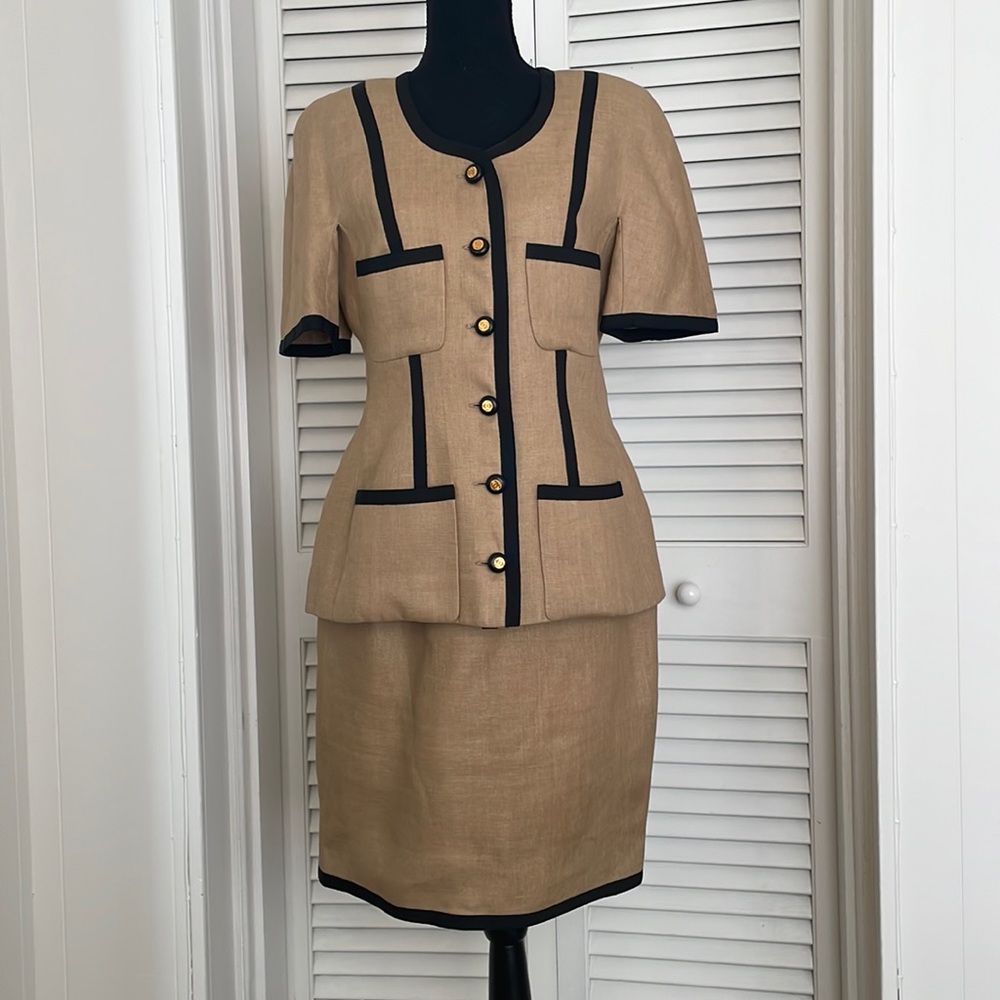 Vintage linen Chanel suit